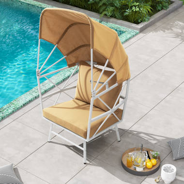 Lounge chair with online canopy shade